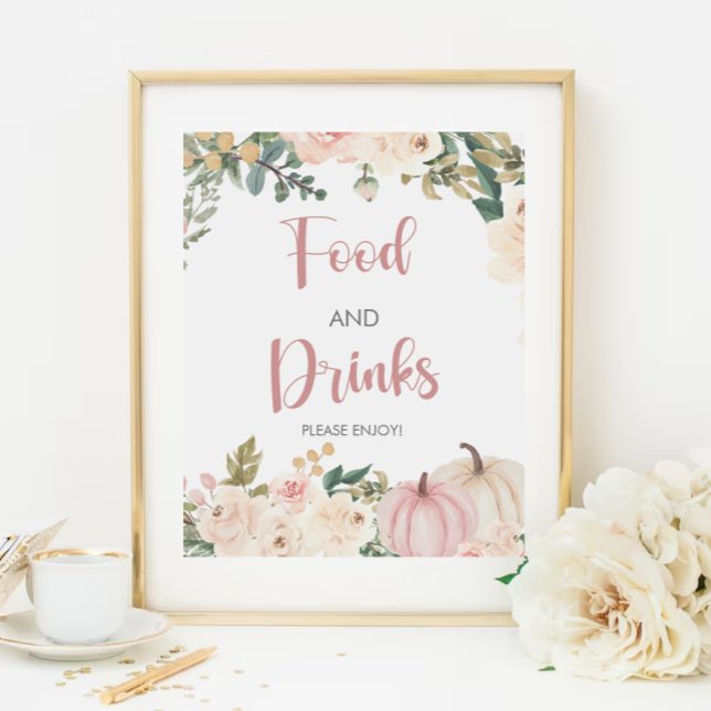 Little Pumpkin Baby Shower Food and Drinks Sign (Creator Uploaded)