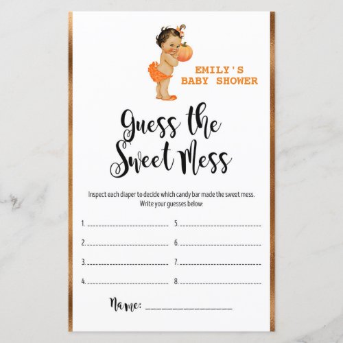 Little Pumpkin Baby Shower Game PRINTED