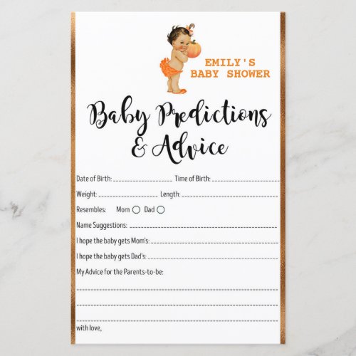 Little Pumpkin Baby Shower Game PRINTED