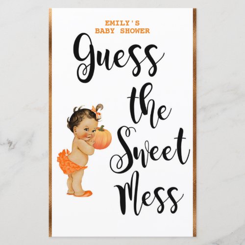 Little Pumpkin Baby Shower Game PRINTED