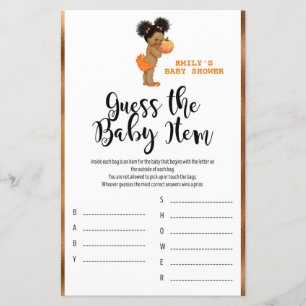 Little Pumpkin Baby Shower Game PRINTED