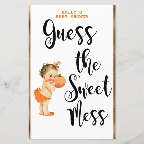 Little Pumpkin Baby Shower Game PRINTED