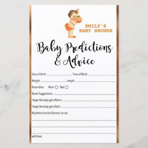 Little Pumpkin Baby Shower Game PRINTED