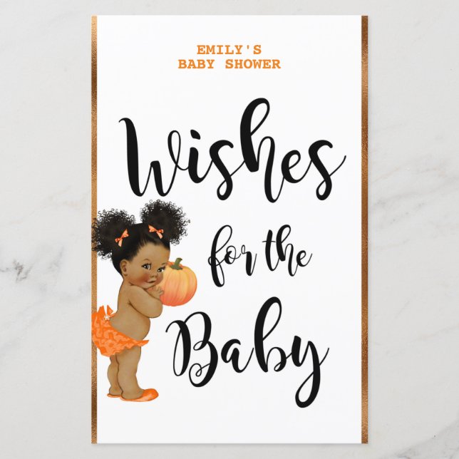 Little Pumpkin Baby Shower Game PRINTED (Front)