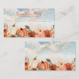 Little Pumpkin Baby Shower Guess How Many Candies Enclosure Card
