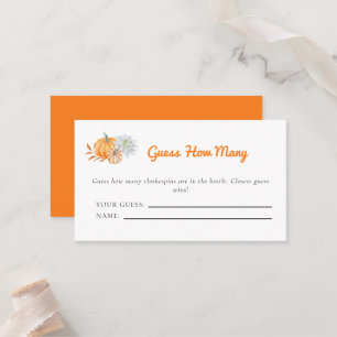 Little Pumpkin Baby Shower Guess How Many Game Place Card