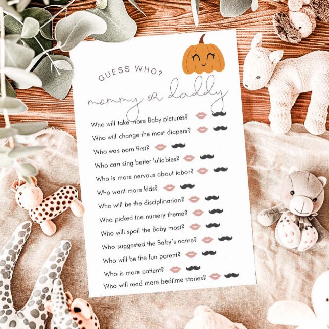 Little Pumpkin Baby Shower "Guess Who" Game (Creator Uploaded)