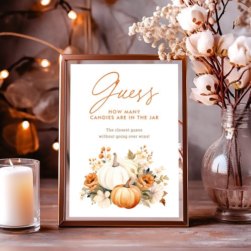 Little Pumpkin Baby Shower Guessing Game Sign