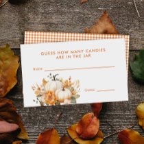 Little Pumpkin Baby Shower Guessing Game Sign Enclosure Card