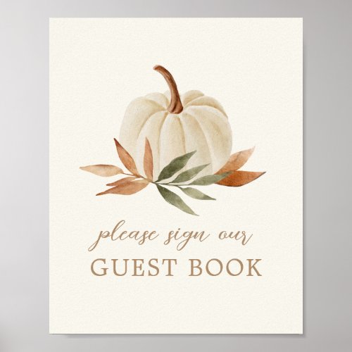 Little Pumpkin Baby Shower Guest Book Sign