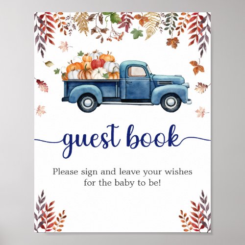 Little Pumpkin Baby Shower Guest Book Sign