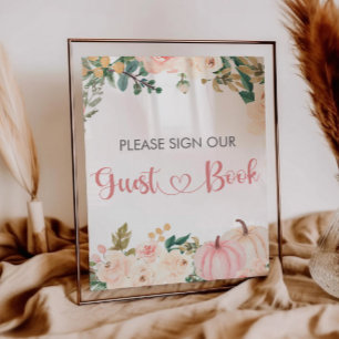 Little Pumpkin Baby Shower Guest Book Sign