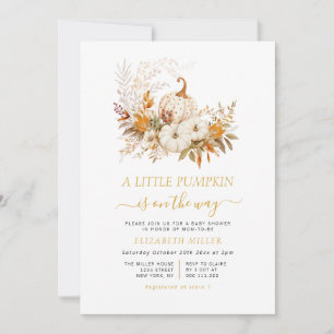 little pumpkin baby shower invitation