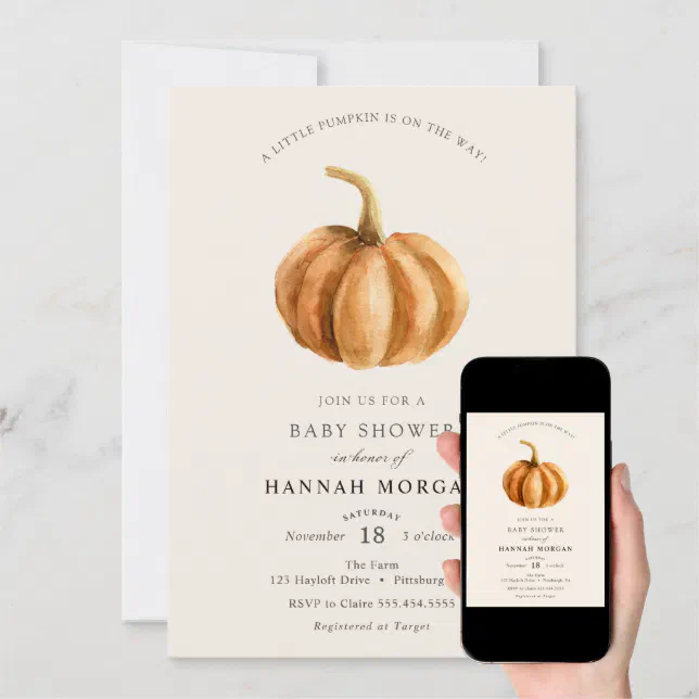 Little Pumpkin Baby Shower Invitation Zazzle   Little Pumpkin Baby Shower Invitation R1a2b9b7843d2461d97fd6b89849f8e72 Raeia 644.webp