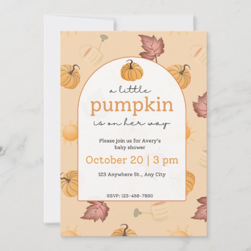 Little Pumpkin Baby Shower Invitation