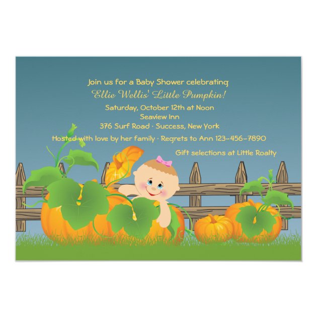 Little Pumpkin Baby Shower Invitation