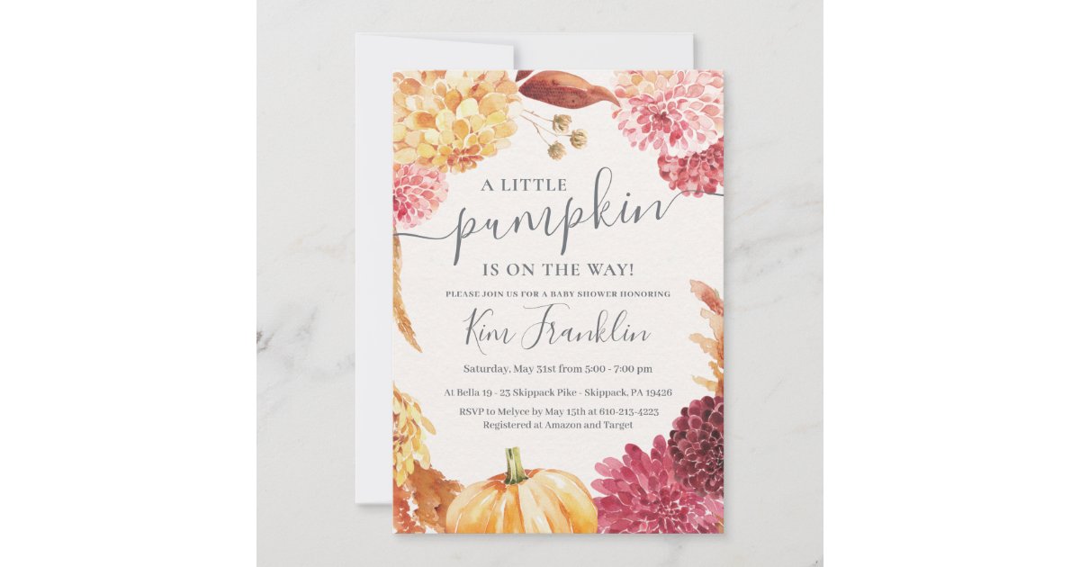 LITTLE PUMPKIN BABY SHOWER INVITATION | Zazzle