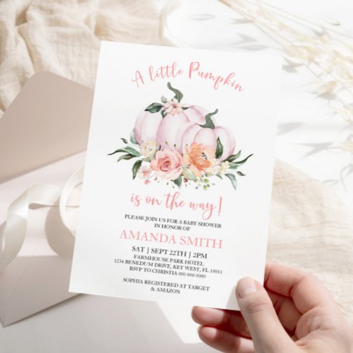 Little Pumpkin Baby Shower Invitation