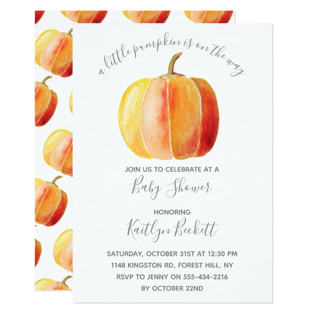 Little Pumpkin Baby Shower Invitation