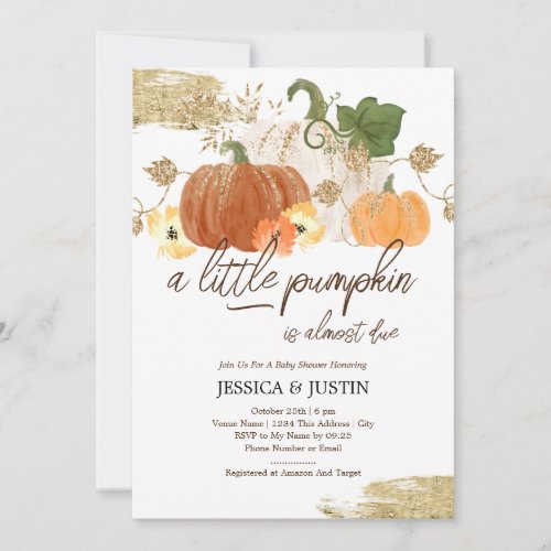 Little Pumpkin Baby Shower Invitation