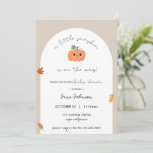 Little Pumpkin Baby Shower Invitation