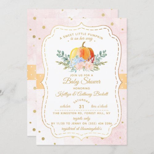 Little Pumpkin Baby Shower Invitation