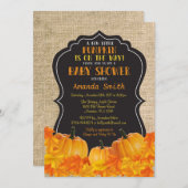 Little Pumpkin Baby Shower Invitation Card Burlap (Front/Back)