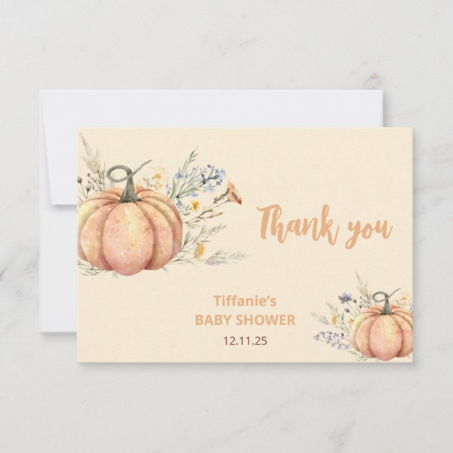 Little Pumpkin Baby Shower Invitation | Fall theme (Front)