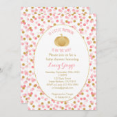 Little Pumpkin Baby Shower Invitation- Pink  Gold Invitation (Front/Back)