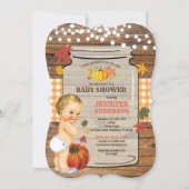 Little pumpkin baby shower invitation Rustic fall (Front)