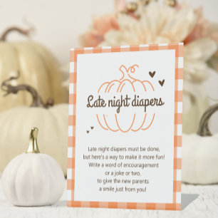 Little Pumpkin Baby Shower Late Night Diapers Sign