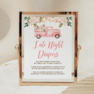 Little Pumpkin Baby Shower Late Night Diapers Sign
