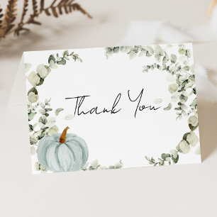 Little Pumpkin Baby Shower Letterpress Thank You Card