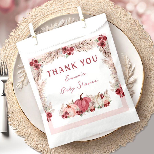 Little Pumpkin Baby Shower Marsala Pink Favor Bags (Little Pumpkin Baby Shower Marsala Pink Favor Bags)