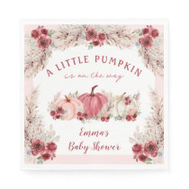 Little Pumpkin Baby Shower Marsala Pink Napkins