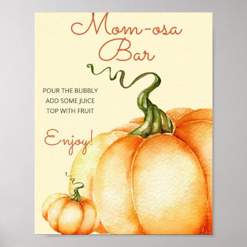 Little Pumpkin baby shower Mom_osa bar Poster
