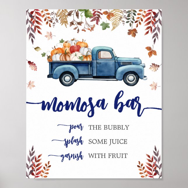 Little Pumpkin Baby Shower Mom Osa Bar Sign (Front)