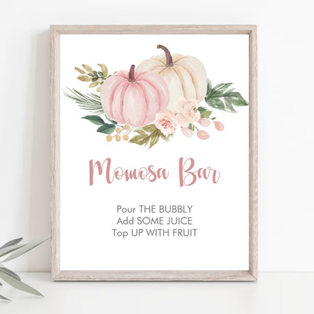 Little Pumpkin Baby Shower Momosa Bar Sign (Creator Uploaded)