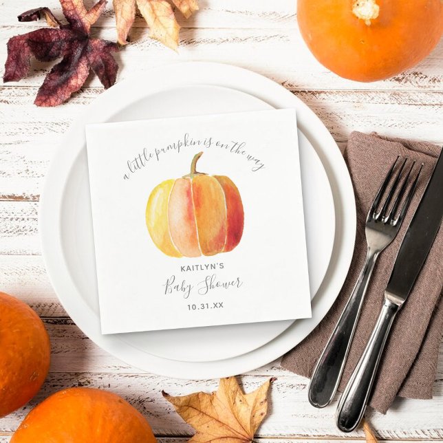 Little Pumpkin Baby Shower Napkins (Creator Uploaded)
