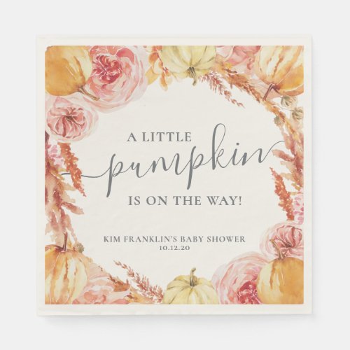 Little Pumpkin Baby Shower Napkins