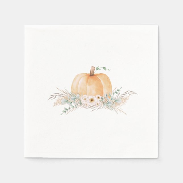 Little Pumpkin Baby Shower Napkins (Front)