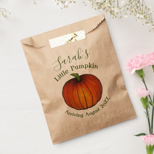 Little Pumpkin Baby Shower New Arrival Autumn Fall Favor Bag