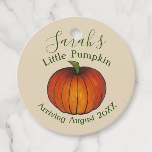 Little Pumpkin Baby Shower New Arrival Autumn Fall Favor Tags