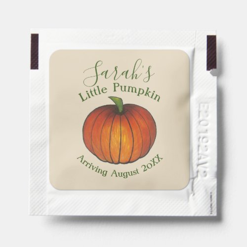 Little Pumpkin Baby Shower New Arrival Autumn Fall Hand Sanitizer Packet