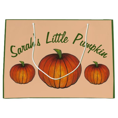 Little Pumpkin Baby Shower New Arrival Autumn Fall Large Gift Bag