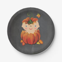 Little Pumpkin Baby Shower Paper Plates