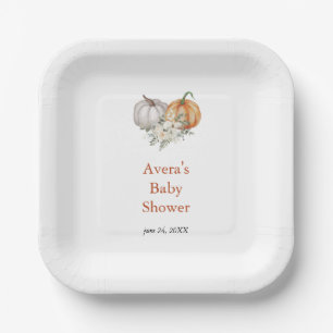 Little Pumpkin Baby Shower Paper Plates