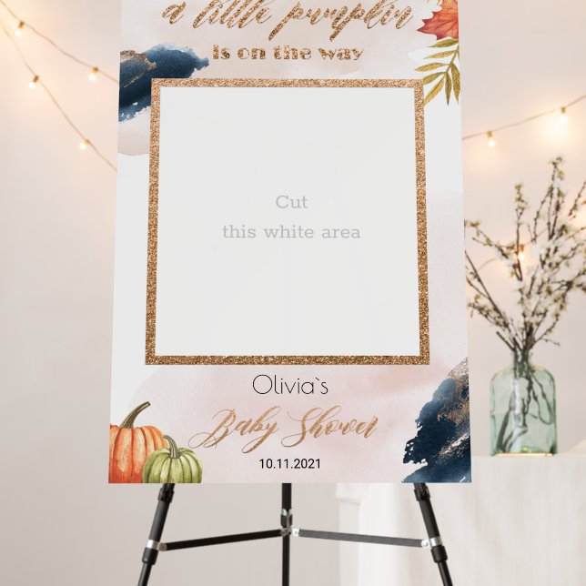Little Pumpkin Baby Shower Photo Booth Foam Board (In Situ (Stand))