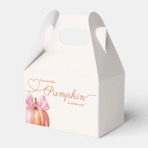 Little Pumpkin Baby Shower – Pink Bow Fall  Favor Boxes