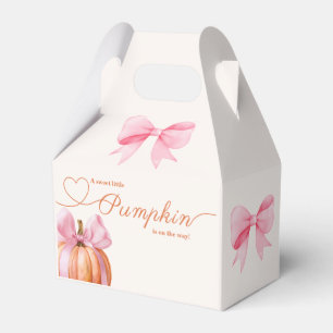 Little Pumpkin Baby Shower – Pink Bow Fall  Favor Boxes